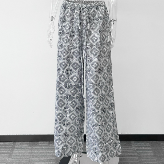 SETEMA WIDE FLARE&FLOW PANTS - BLACK&WHITE